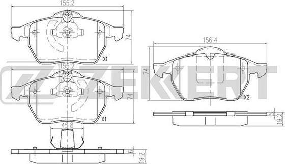 Zekkert BS-2886 - Kit de plaquettes de frein, frein à disque cwaw.fr