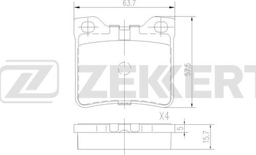 Zekkert BS-2887 - Kit de plaquettes de frein, frein à disque cwaw.fr