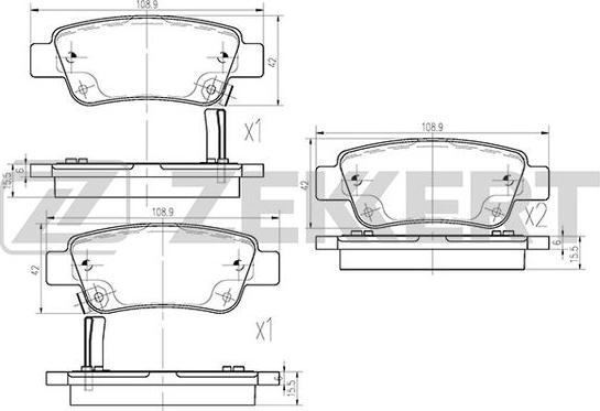 Zekkert BS-2836 - Kit de plaquettes de frein, frein à disque cwaw.fr