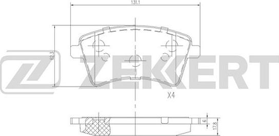 Zekkert BS-2830 - Kit de plaquettes de frein, frein à disque cwaw.fr