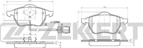 Zekkert BS-2831 - Kit de plaquettes de frein, frein à disque cwaw.fr