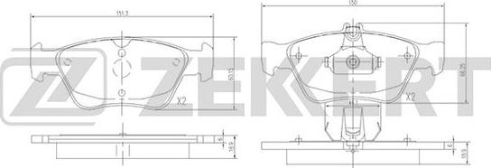 Zekkert BS-2833 - Kit de plaquettes de frein, frein à disque cwaw.fr