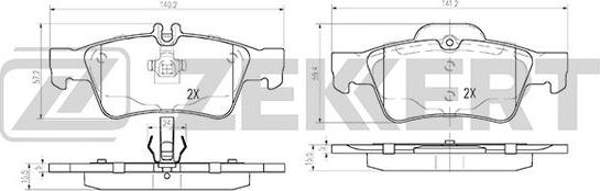 Zekkert BS-2832 - Kit de plaquettes de frein, frein à disque cwaw.fr