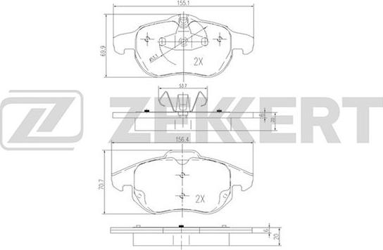 Zekkert BS-2829 - Kit de plaquettes de frein, frein à disque cwaw.fr