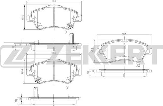 Zekkert BS-2820 - Kit de plaquettes de frein, frein à disque cwaw.fr