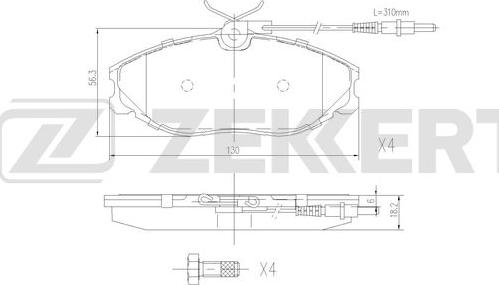 Zekkert BS-2879 - Kit de plaquettes de frein, frein à disque cwaw.fr