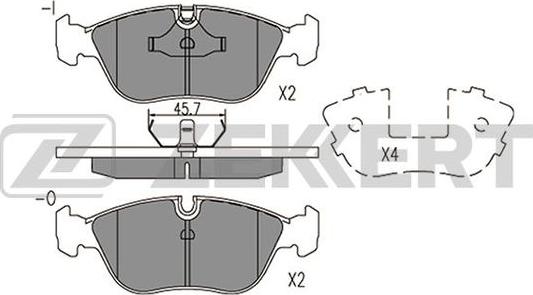 Zekkert BS-2875 - Kit de plaquettes de frein, frein à disque cwaw.fr