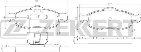 Zekkert BS-2870 - Kit de plaquettes de frein, frein à disque cwaw.fr