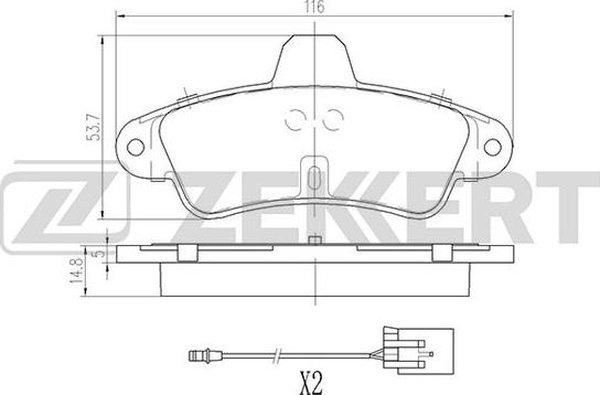 Zekkert BS-2871 - Kit de plaquettes de frein, frein à disque cwaw.fr