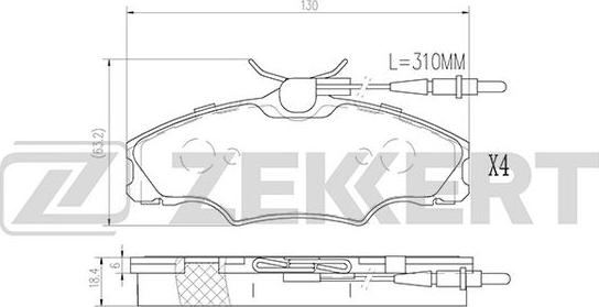 Zekkert BS-2878 - Kit de plaquettes de frein, frein à disque cwaw.fr