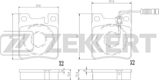 Zekkert BS-2873 - Kit de plaquettes de frein, frein à disque cwaw.fr