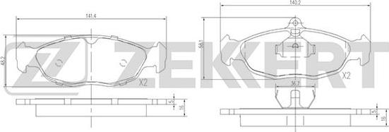 Zekkert BS-2346 - Kit de plaquettes de frein, frein à disque cwaw.fr