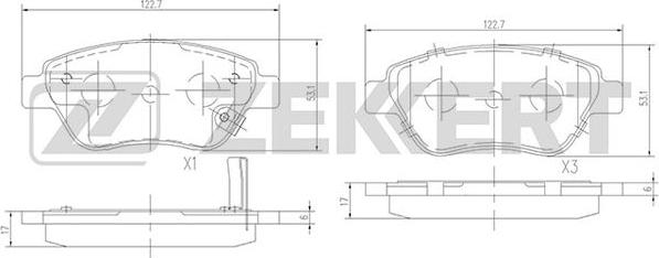 Zekkert BS-2343 - Kit de plaquettes de frein, frein à disque cwaw.fr