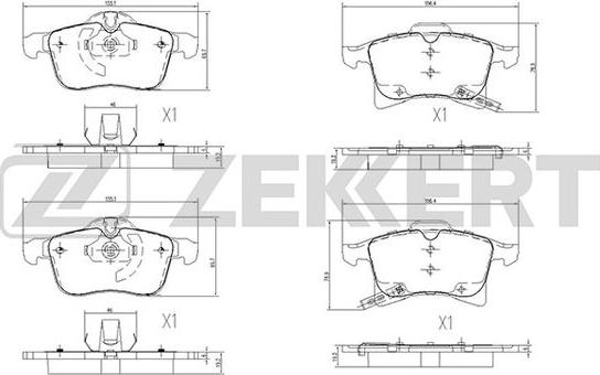 Zekkert BS-2368 - Kit de plaquettes de frein, frein à disque cwaw.fr