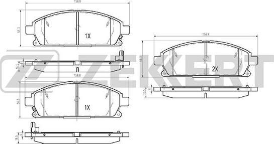 Zekkert BS-2316 - Kit de plaquettes de frein, frein à disque cwaw.fr