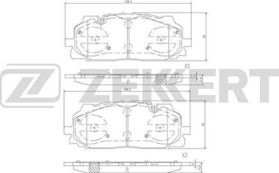 Zekkert BS-2385 - Kit de plaquettes de frein, frein à disque cwaw.fr