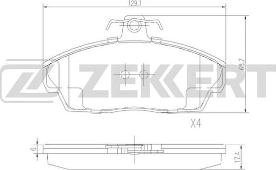 Zekkert BS-2386 - Kit de plaquettes de frein, frein à disque cwaw.fr