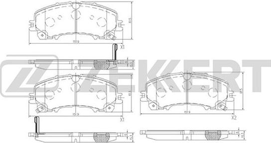 Zekkert BS-2381 - Kit de plaquettes de frein, frein à disque cwaw.fr