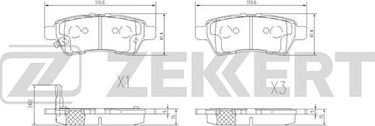 Zekkert BS-2333 - Kit de plaquettes de frein, frein à disque cwaw.fr