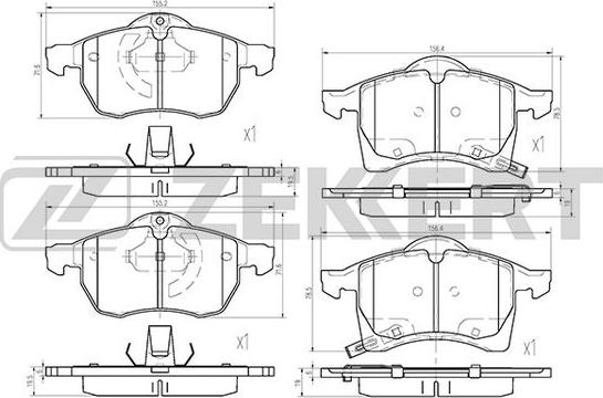 Zekkert BS-2371 - Kit de plaquettes de frein, frein à disque cwaw.fr