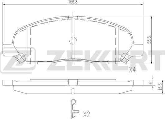 Zekkert BS-2378 - Kit de plaquettes de frein, frein à disque cwaw.fr