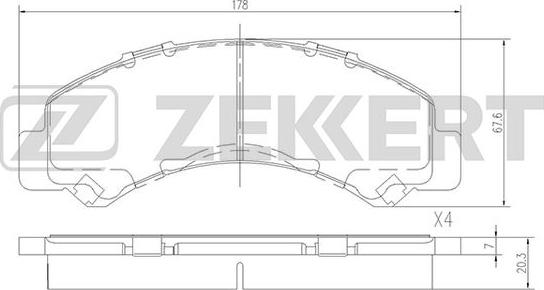 Zekkert BS-2377 - Kit de plaquettes de frein, frein à disque cwaw.fr