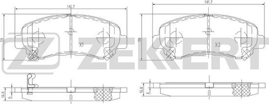 Zekkert BS-2296 - Kit de plaquettes de frein, frein à disque cwaw.fr