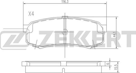 Zekkert BS-2240 - Kit de plaquettes de frein, frein à disque cwaw.fr