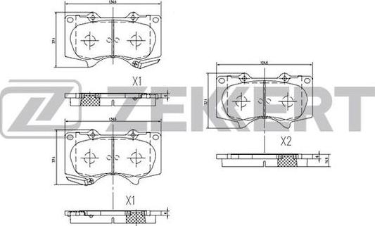 Zekkert BS-2241 - Kit de plaquettes de frein, frein à disque cwaw.fr