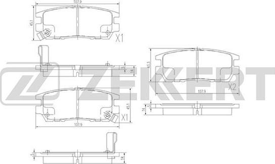 Zekkert BS-2219 - Kit de plaquettes de frein, frein à disque cwaw.fr