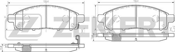 Zekkert BS-2237 - Kit de plaquettes de frein, frein à disque cwaw.fr