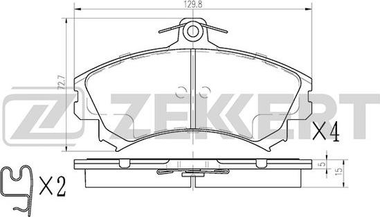 Zekkert BS-2229 - Kit de plaquettes de frein, frein à disque cwaw.fr