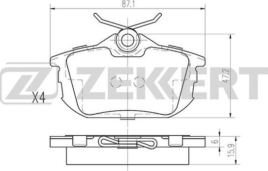 Zekkert BS-2226 - Kit de plaquettes de frein, frein à disque cwaw.fr