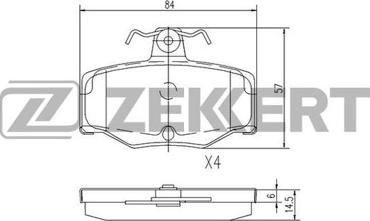 Zekkert BS-2272 - Kit de plaquettes de frein, frein à disque cwaw.fr