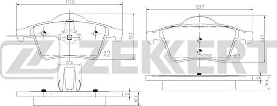 Zekkert BS-2759 - Kit de plaquettes de frein, frein à disque cwaw.fr