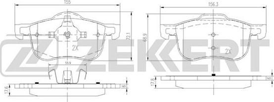 Zekkert BS-2760 - Kit de plaquettes de frein, frein à disque cwaw.fr