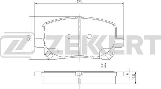 Zekkert BS-2704 - Kit de plaquettes de frein, frein à disque cwaw.fr