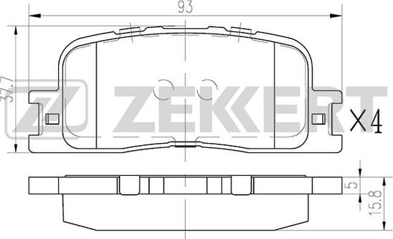 Zekkert BS-2705 - Kit de plaquettes de frein, frein à disque cwaw.fr