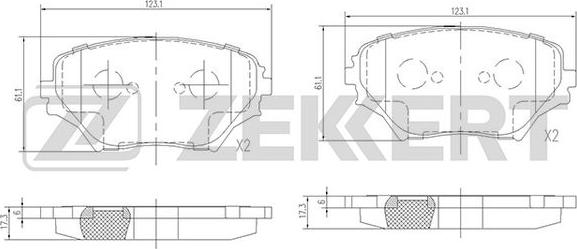 Zekkert BS-2701 - Kit de plaquettes de frein, frein à disque cwaw.fr