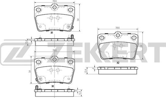 Zekkert BS-2702 - Kit de plaquettes de frein, frein à disque cwaw.fr