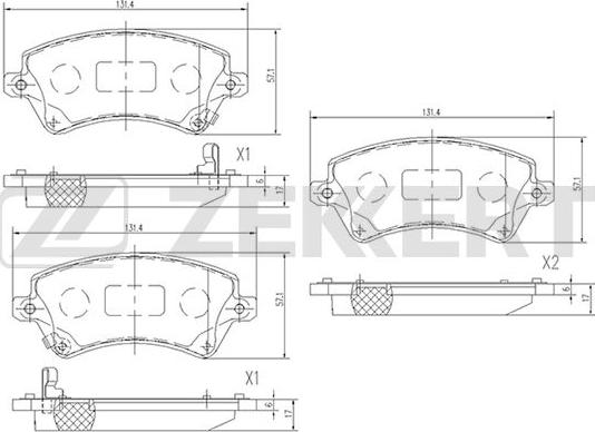 Zekkert BS-2707 - Kit de plaquettes de frein, frein à disque cwaw.fr