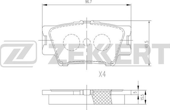 Zekkert BS-2715 - Kit de plaquettes de frein, frein à disque cwaw.fr