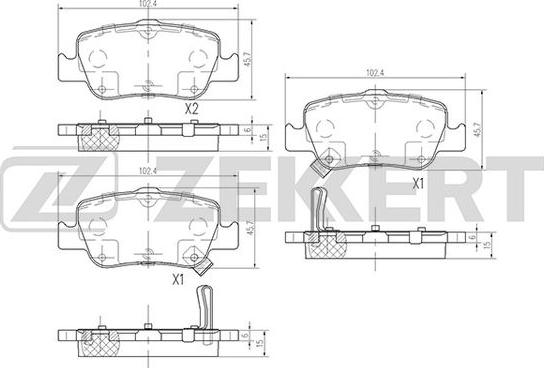 Zekkert BS-2720 - Kit de plaquettes de frein, frein à disque cwaw.fr