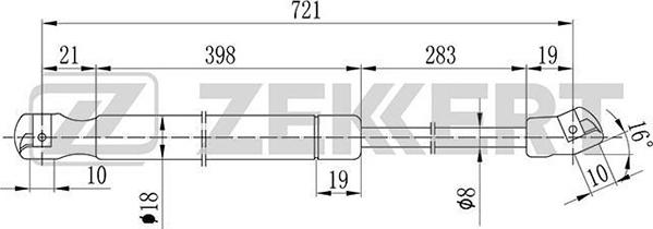 Zekkert GF-1989 - Vérin, capot-moteur cwaw.fr