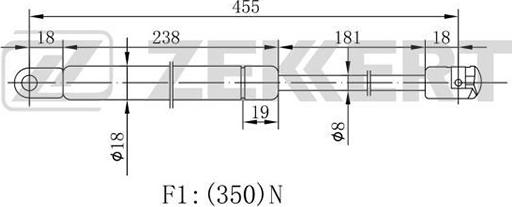 Zekkert GF-1407 - Vérin, capot-moteur cwaw.fr