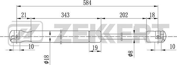 Zekkert GF-1486 - Vérin, capot-moteur cwaw.fr