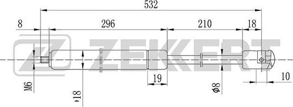 Zekkert GF-1487 - Vérin, capot-moteur cwaw.fr