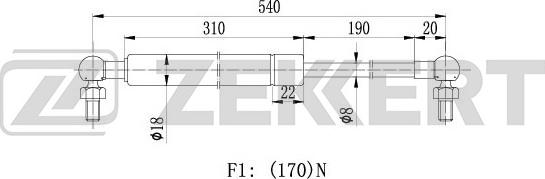 Zekkert GF-1539 - Vérin, vitre arrière cwaw.fr