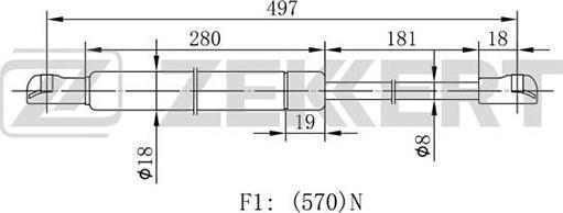 Zekkert GF-1537 - Vérin de hayon, de coffre cwaw.fr