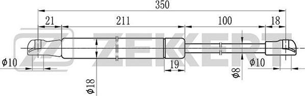 Zekkert GF-1572 - Vérin de hayon, de coffre cwaw.fr